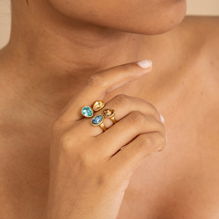 Open ring - adorned with Swarovski® crystal drops