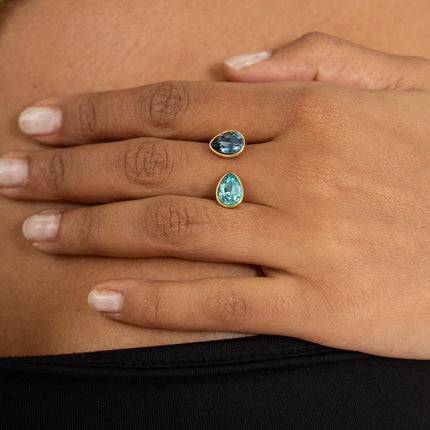 Open ring - adorned with Swarovski® crystal drops