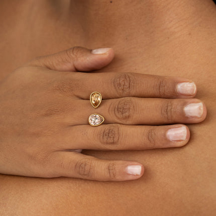 Open ring - adorned with Swarovski® crystal drops