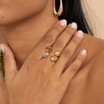 Open ring - adorned with Swarovski® crystal drops