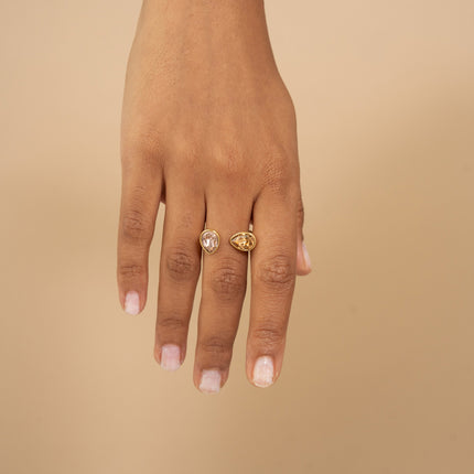 Open ring - adorned with Swarovski® crystal drops