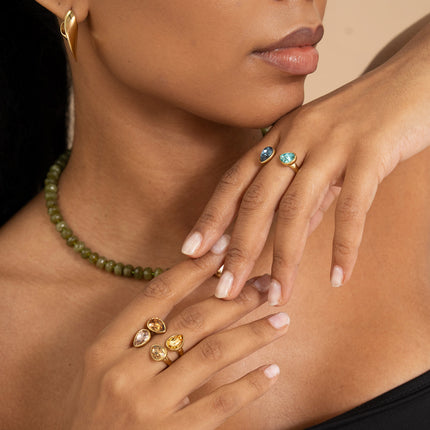 Open ring - adorned with Swarovski® crystal drops