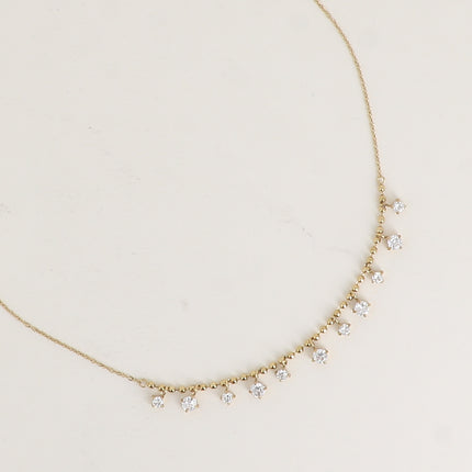 Necklace - curb chain and ball chain embellished with cubic zirconia