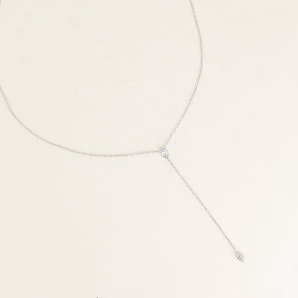 Collier Y - cristal en amande