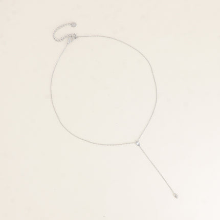 Collier Y - cristal en amande