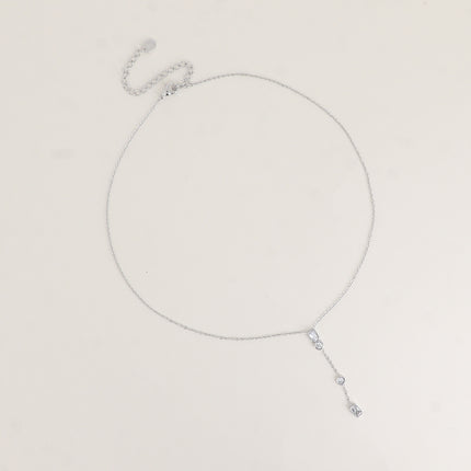 Collier Y - 4 cristaux goutte, ronds et losange
