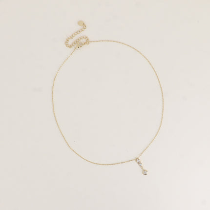 Collier - 3 oxydes de zirconium goutte, rond et losange