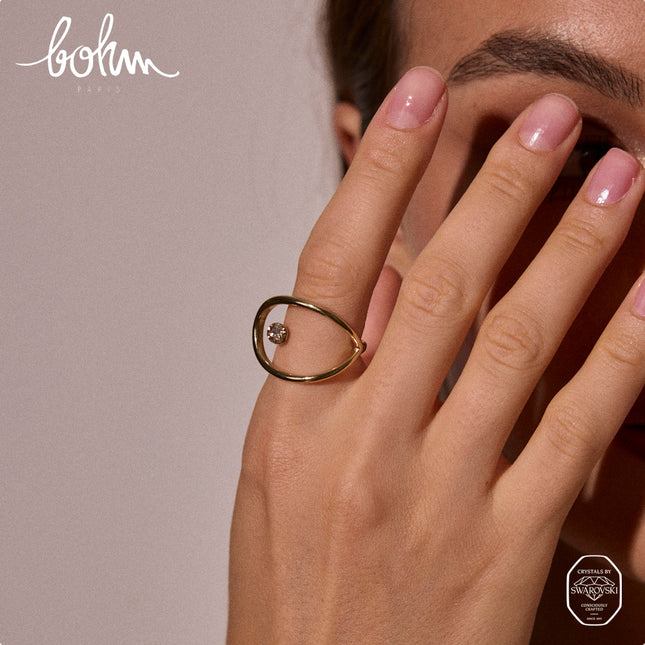 Bague - forme ajourée et ornée de cristaux Swarovski®