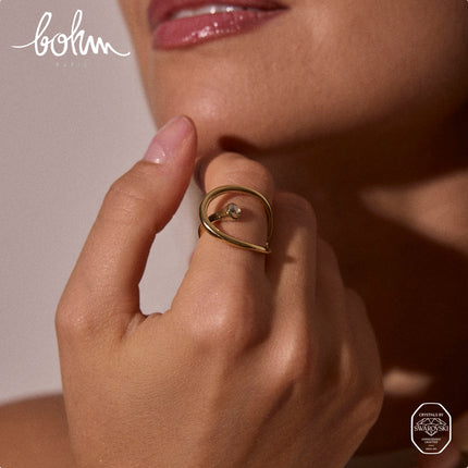 Bague - forme ajourée et ornée de cristaux Swarovski®