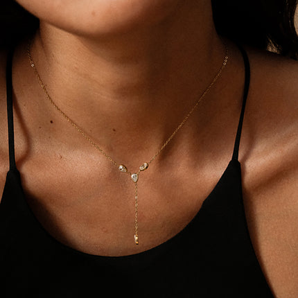 Y Siena necklace - zirconium oxide drops