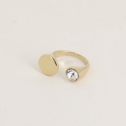 Bague ouverte - ornée de cristaux de Swarovski® SS29 et motif rond