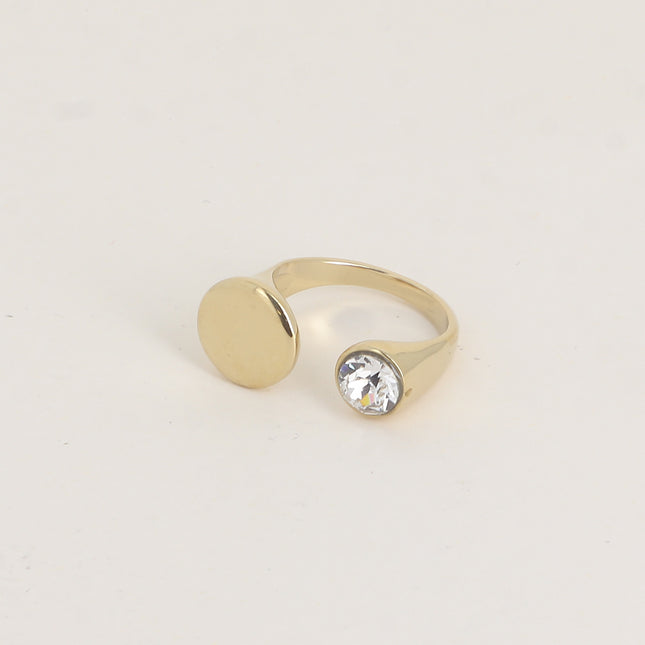 Bague ouverte - ornée de cristaux de Swarovski® SS29 et motif rond