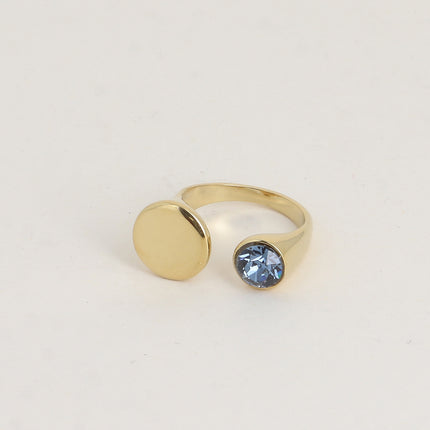 Open ring - adorned with Swarovski® SS29 crystals and round motif