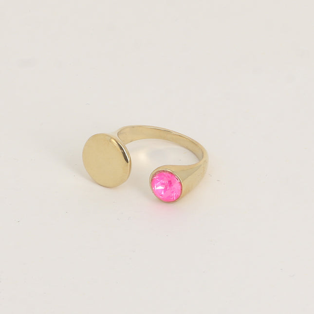 Bague ouverte - ornée de cristaux de Swarovski® SS29 et motif rond