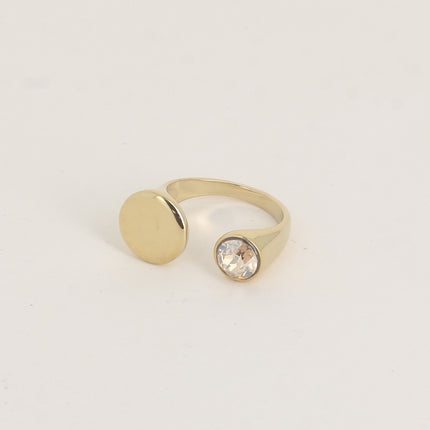 Bague ouverte - ornée de cristaux de Swarovski® SS29 et motif rond