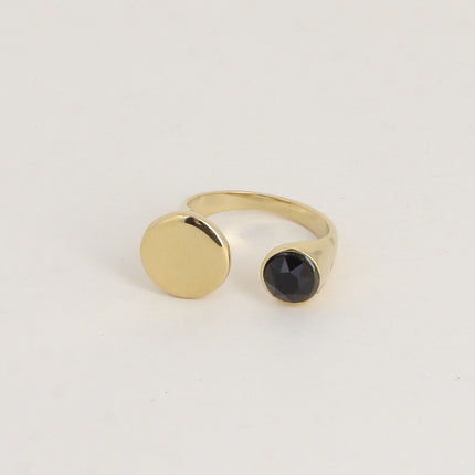 Open ring - adorned with Swarovski® SS29 crystals and round motif