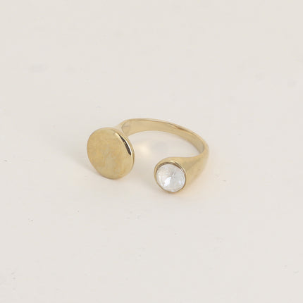 Bague ouverte - ornée de cristaux de Swarovski® SS29 et motif rond