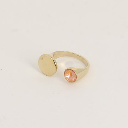 Bague ouverte - ornée de cristaux de Swarovski® SS29 et motif rond