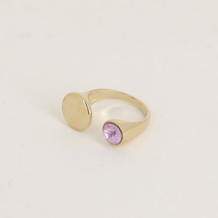 Bague ouverte - ornée de cristaux de Swarovski® SS29 et motif rond