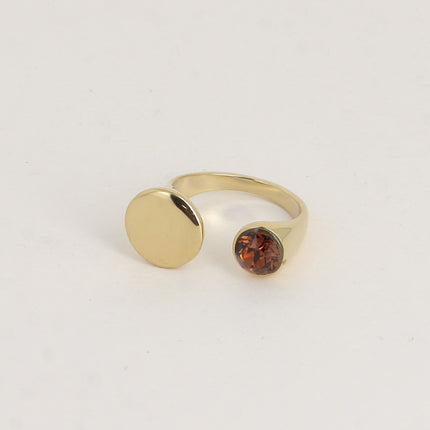 Open ring - adorned with Swarovski® SS29 crystals and round motif