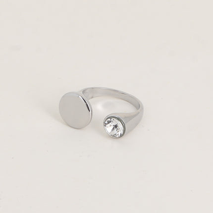 Bague ouverte - ornée de cristaux de Swarovski® SS29 et motif rond
