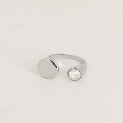 Bague ouverte - ornée de cristaux de Swarovski® SS29 et motif rond