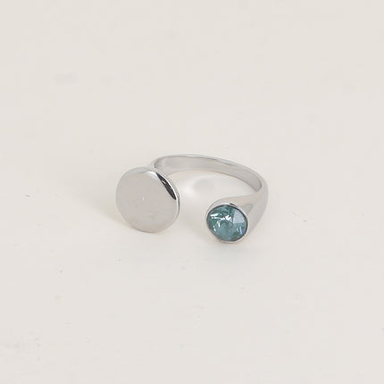 Bague ouverte - ornée de cristaux de Swarovski® SS29 et motif rond