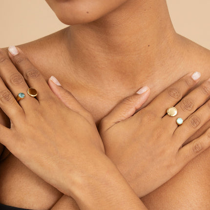 Open ring - adorned with Swarovski® SS29 crystals and round motif
