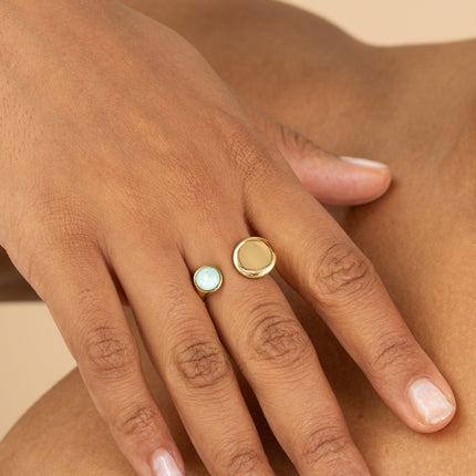 Open ring - adorned with Swarovski® SS29 crystals and round motif
