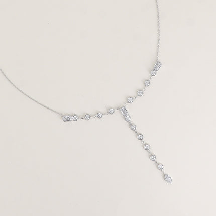 Collier Y - cristaux (rectangles, ronds et ovale)