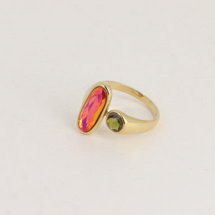 Bague ouverte - ornée de cristaux de Swarovski® tige et PP10