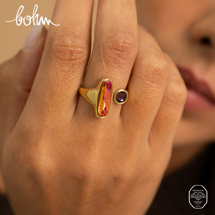 Bague ouverte - ornée de cristaux de Swarovski® tige et PP10