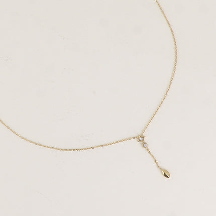 Collier Y - formes losange, rond et ovale et oxydes de zirconium