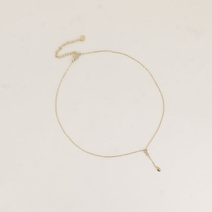 Collier Y - formes losange, rond et ovale et oxydes de zirconium
