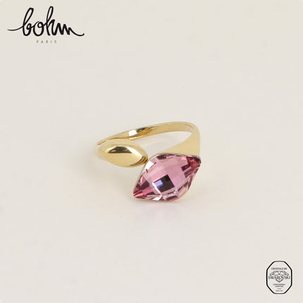 Bague ouverte - ornée de cristaux de Swarovski® losange et motif navette