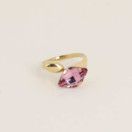Bague ouverte - ornée de cristaux de Swarovski® losange et motif navette