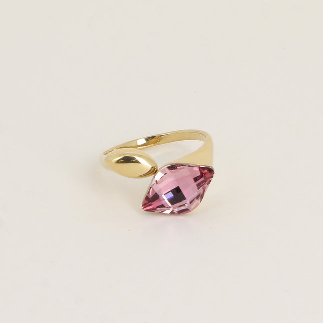 Bague ouverte - ornée de cristaux de Swarovski® losange et motif navette