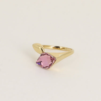 Bague ouverte - ornée de cristaux de Swarovski® losange et motif navette