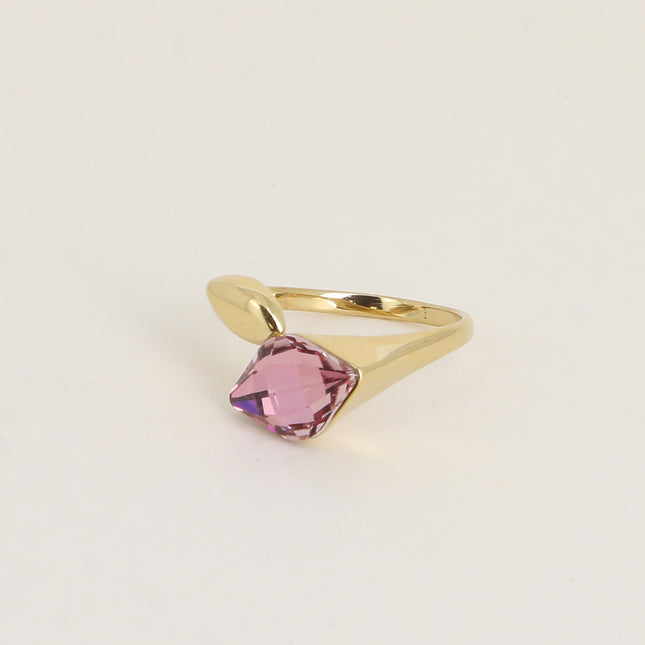 Bague ouverte - ornée de cristaux de Swarovski® losange et motif navette