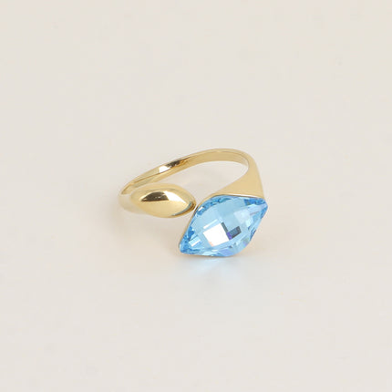 Bague ouverte - ornée de cristaux de Swarovski® losange et motif navette