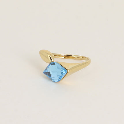 Bague ouverte - ornée de cristaux de Swarovski® losange et motif navette