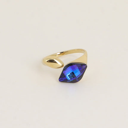 Bague ouverte - ornée de cristaux de Swarovski® losange et motif navette