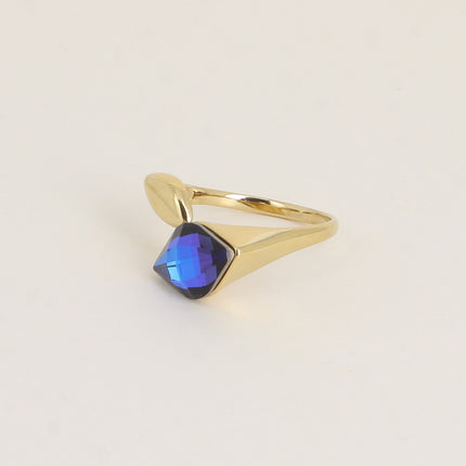 Bague ouverte - ornée de cristaux de Swarovski® losange et motif navette