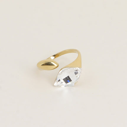 Bague ouverte - ornée de cristaux de Swarovski® losange et motif navette