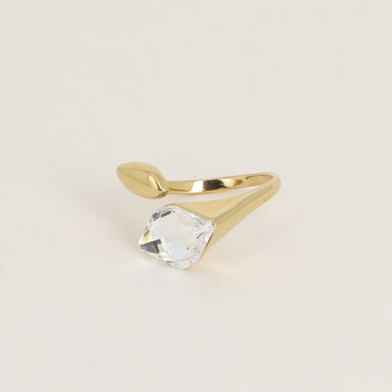Bague ouverte - ornée de cristaux de Swarovski® losange et motif navette