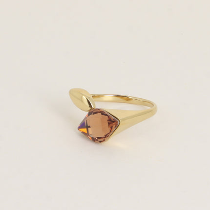 Bague ouverte - ornée de cristaux de Swarovski® losange et motif navette