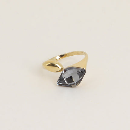 Bague ouverte - ornée de cristaux de Swarovski® losange et motif navette