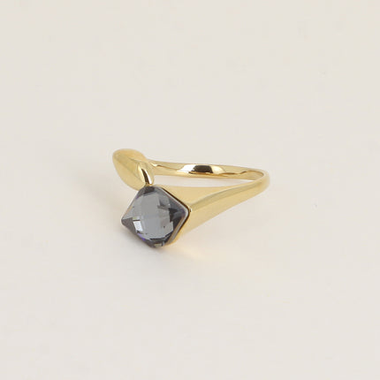 Bague ouverte - ornée de cristaux de Swarovski® losange et motif navette