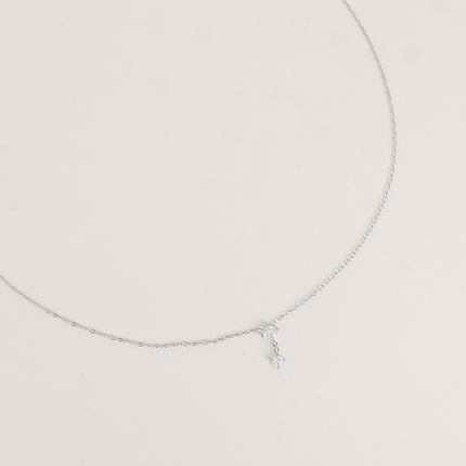Collier - pendentif 2 cristaux ronds