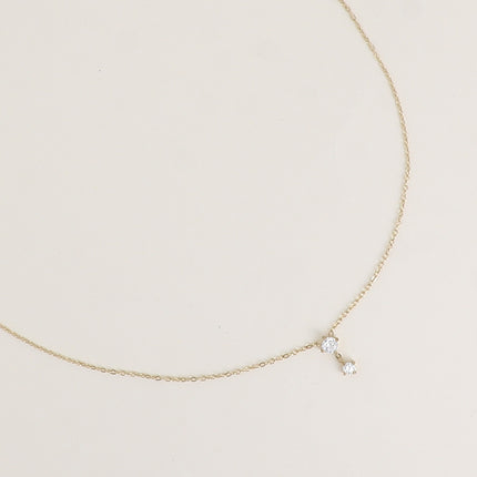 Collier - pendentif 2 cristaux ronds